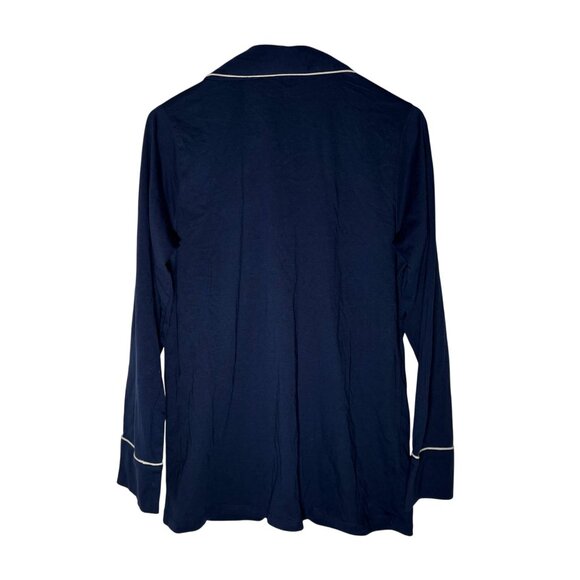 J. Crew Factory Long-Sleeve Knit Pajama Top Navy Blue Women's Size M NWT! - Picture 3 of 6